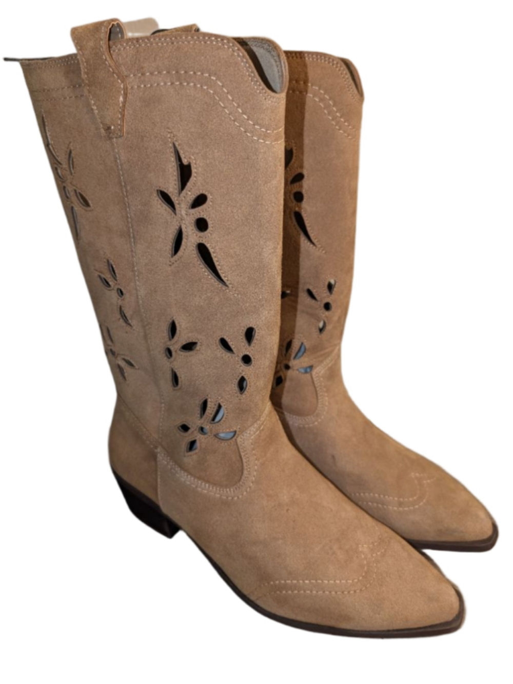 No Boundaries Heeled Boots Size 9 Taupe, Women's